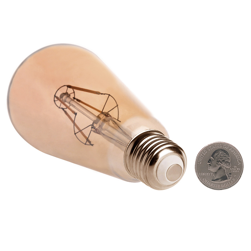 Gold Tint ST18 E26/E27 4W LED Vintage Antique Filament Light Bulb, 40W Equivalent, 4-Pack Gold Tint ST18 E26/E27 4W LED Vintage Antique Filament Light Bulb, 40W Equivalent, 4-Pack